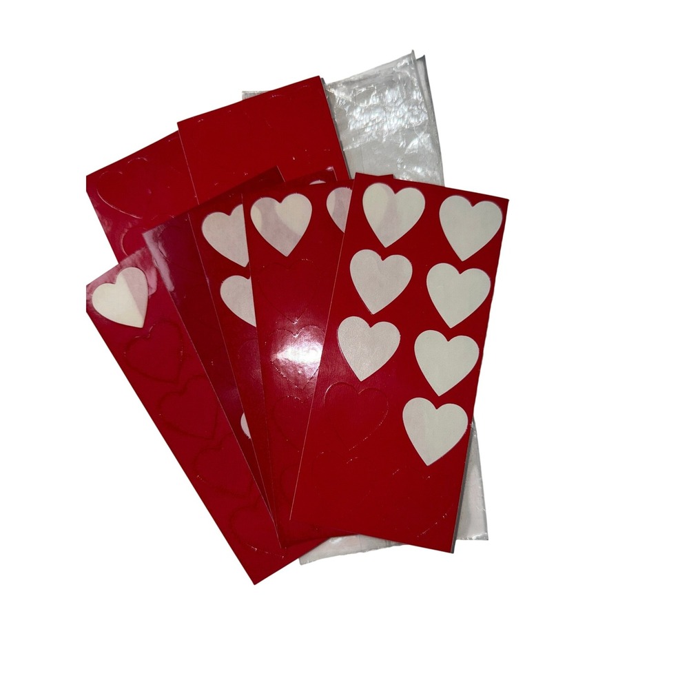 VTG Current Heart Stickers Red Valentine 2 Full Sheets 5 Partial Sheets 1981